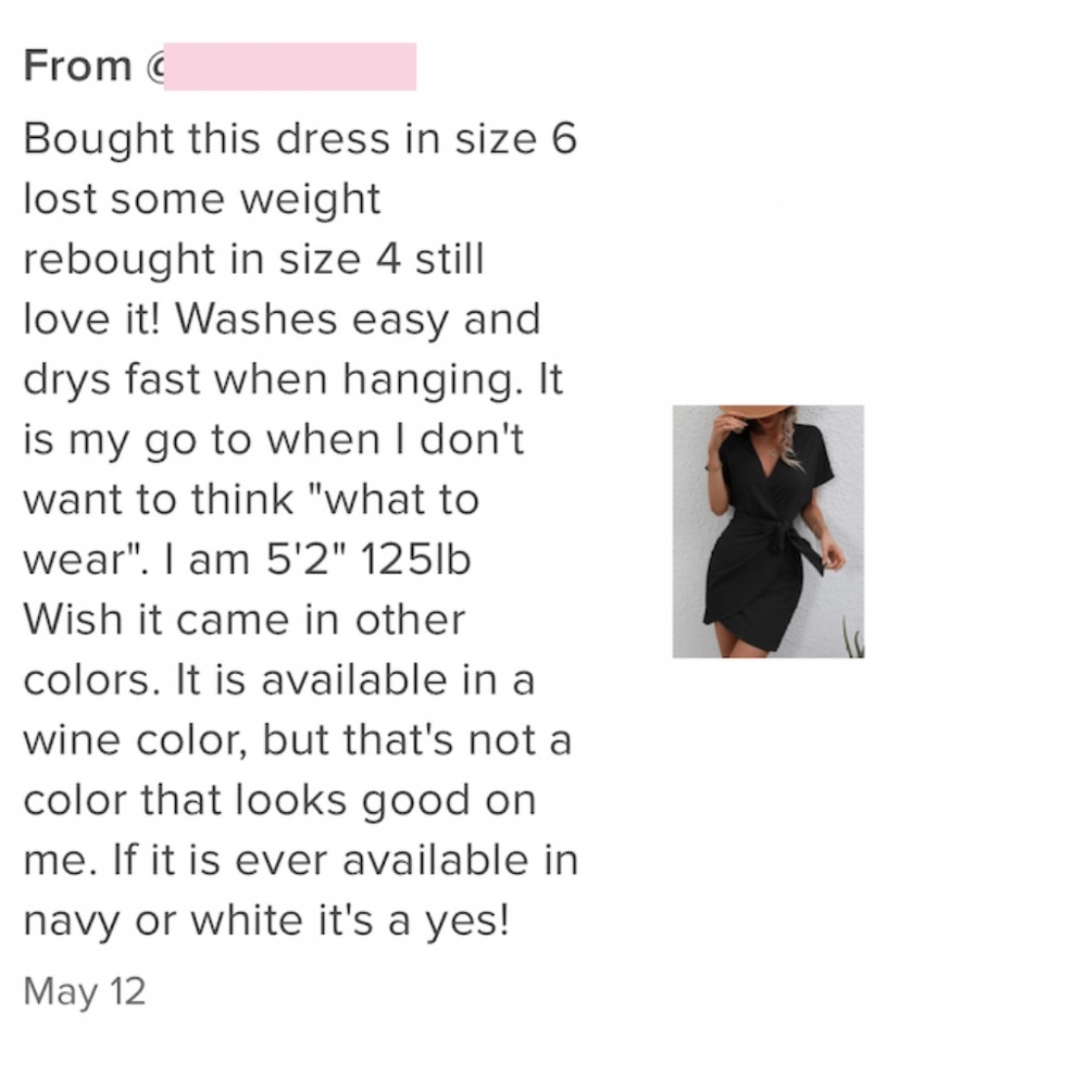 Black Wrap Side Tie Mini Dress Short Sleeves - Picture 9 of 9
